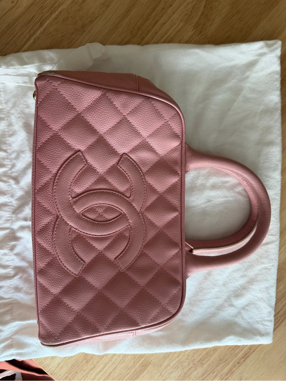 CHANEL Quilted Pink Top-Handle Satchel